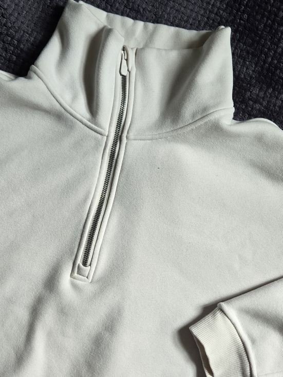 Lululemon Scuba Oversized Half-Zip Hoodie Bone White M/L Fleece Pullover Jacket - Picture 2 of 16